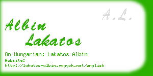 albin lakatos business card